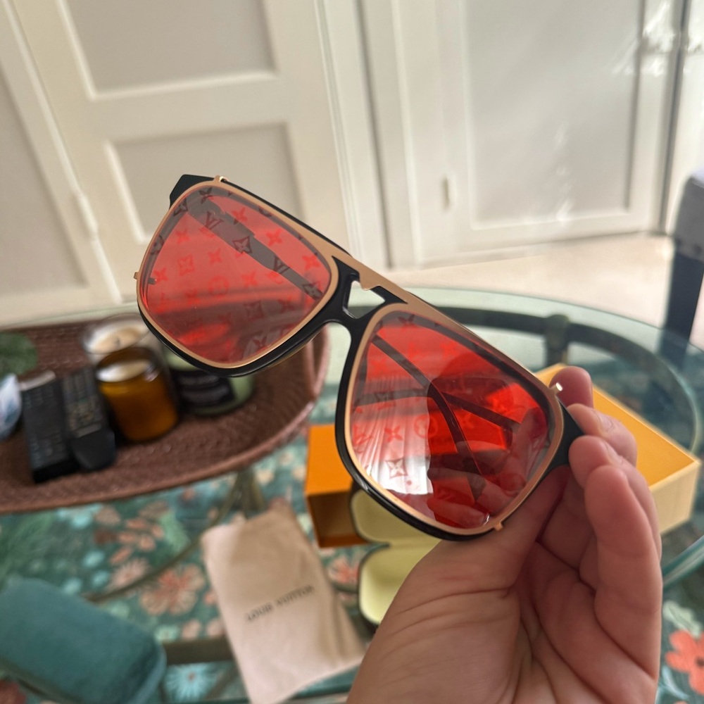 Vintage Louis Vuitton Aviators with LV Print and detachable lenses